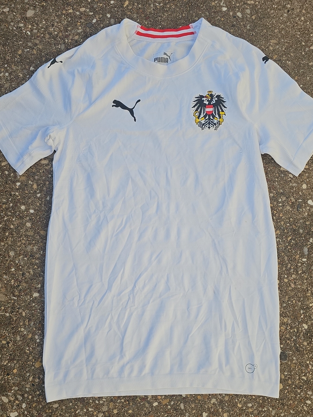 Puma Austria 2018-2020 White Short-Sleeve Soccer Jersey with Crest L Fitted